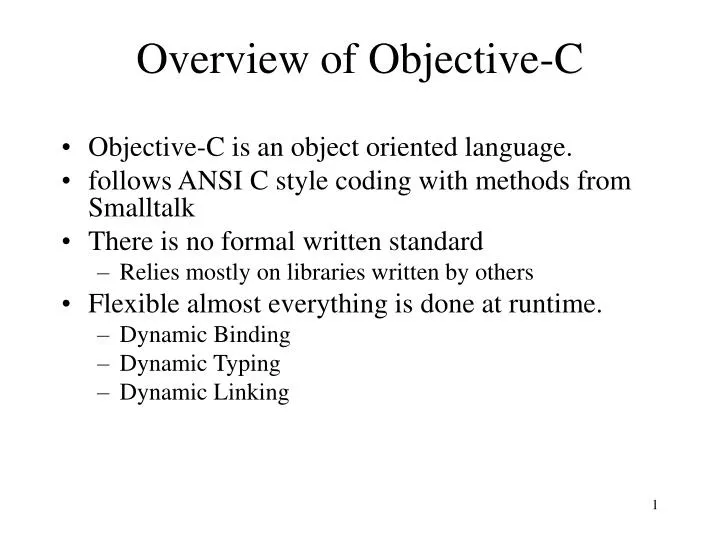 overview of objective c
