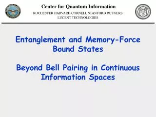Entanglement and Memory-Force Bound States Beyond Bell Pairing in Continuous Information Spaces
