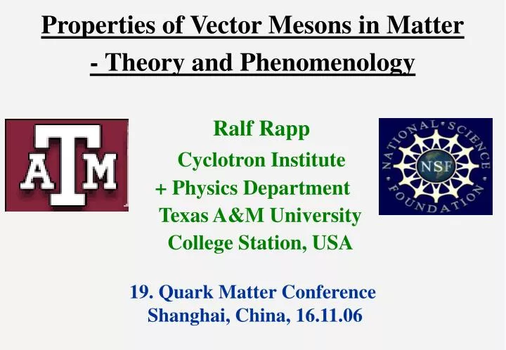 properties of vector mesons in matter theory and phenomenology