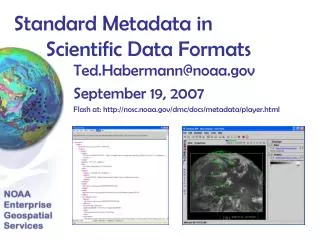 Standard Metadata in Scientific Data Formats