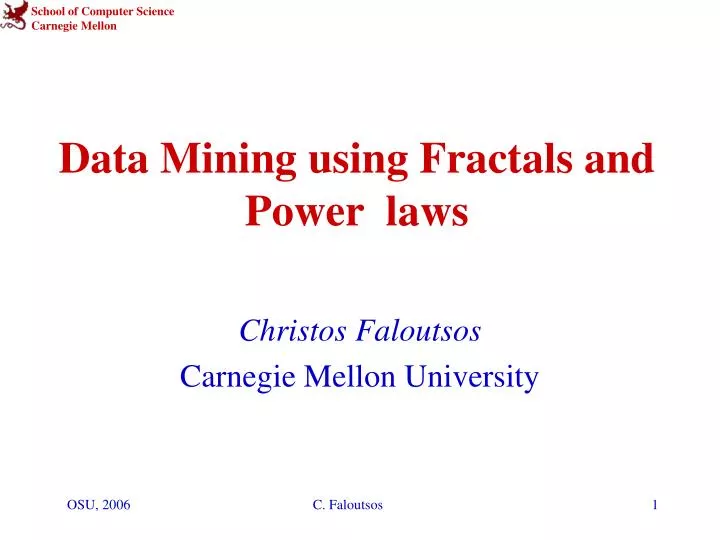 data mining using fractals and power laws