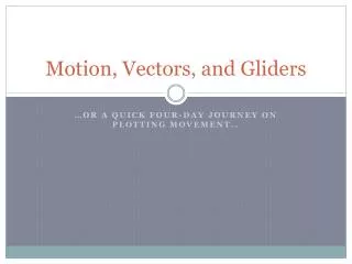 Motion, Vectors, and Gliders