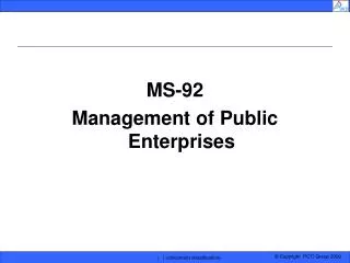 MS-92 Management of Public Enterprises