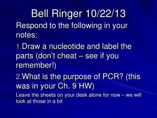 Bell Ringer 10/22/13