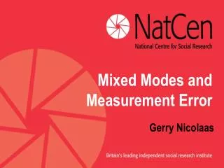 Mixed Modes and Measurement Error