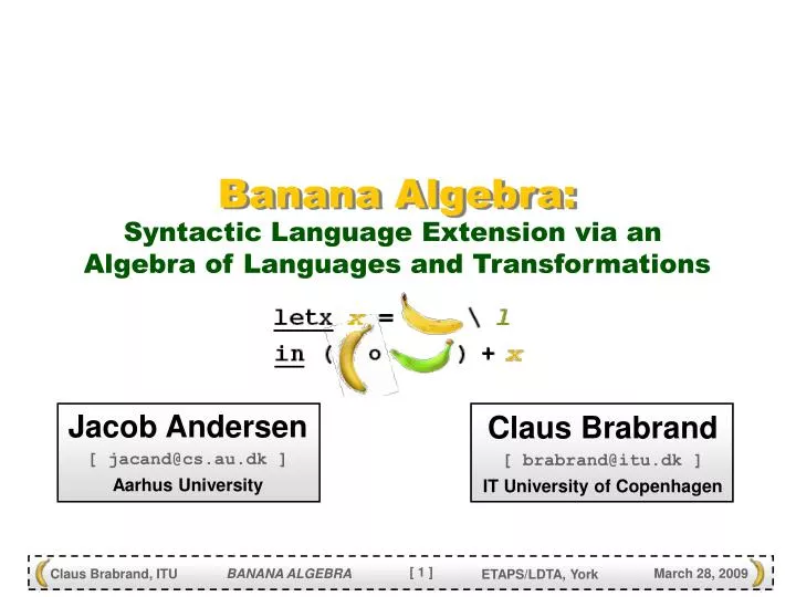 banana algebra