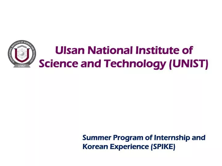 ulsan national institute of science and technology unist