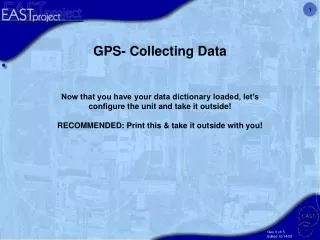 GPS- Collecting Data