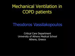 Mechanical Ventilation in COPD patients
