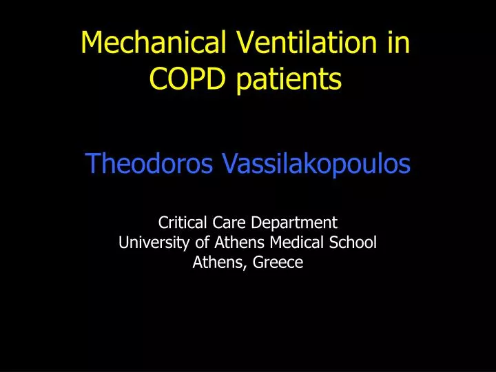 mechanical ventilation in copd patients