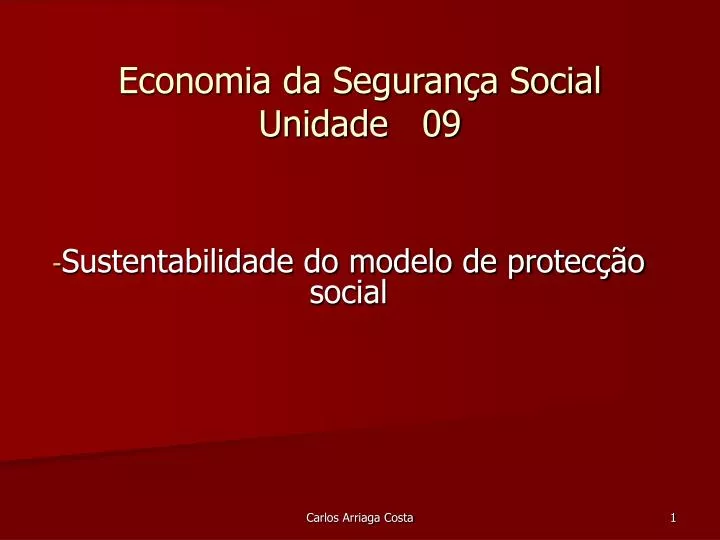 economia da seguran a social unidade 09