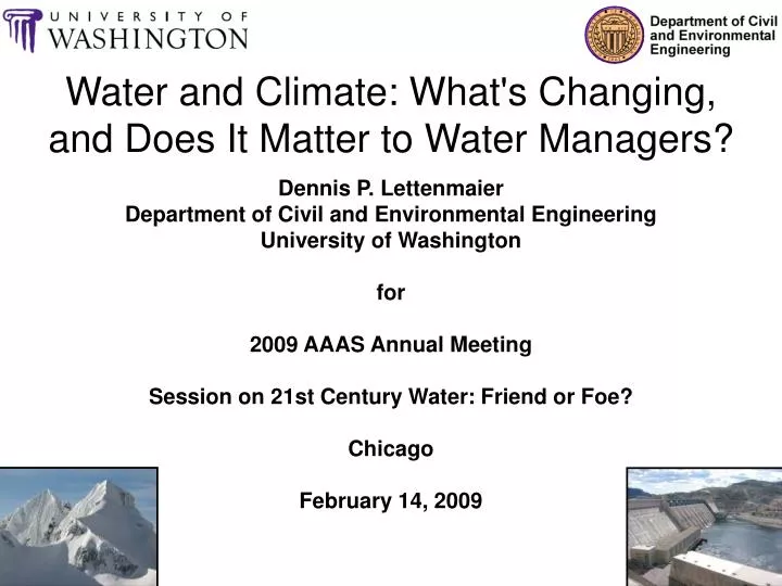 water and climate what s changing and does it matter to water managers