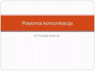 poslovna komunikacija