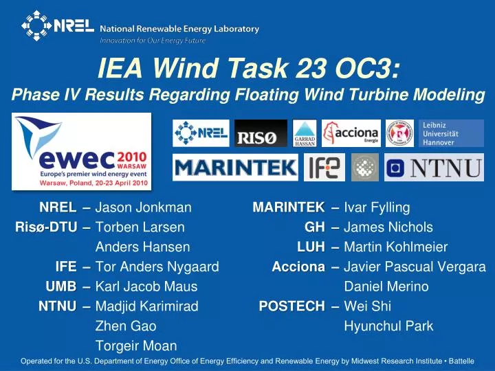 iea wind task 23 oc3 phase iv results regarding floating wind turbine modeling