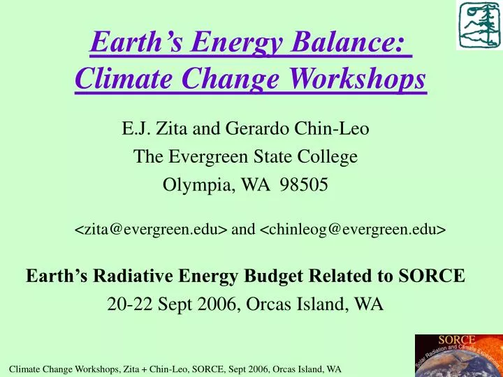 earth s energy balance climate change workshops