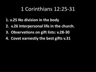 1 Corinthians 12:25-31
