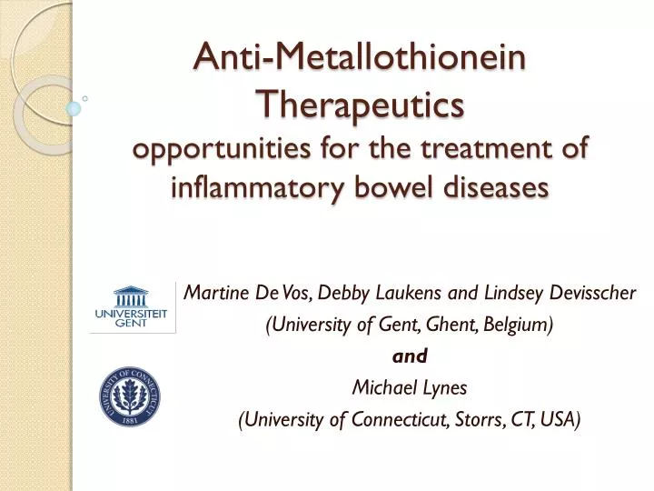 anti metallothionein therapeutics opportunities for the treatment of inflammatory bowel diseases