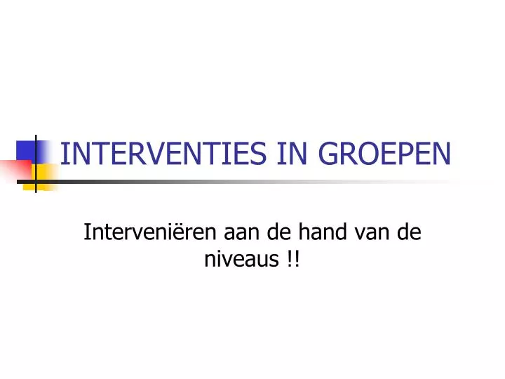 interventies in groepen