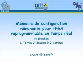 m moire de configuration r manente pour fpga reprogrammable en temps r el