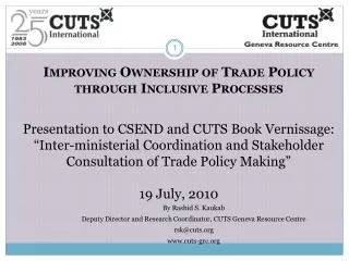 Improving Ownership of Trade Policy through Inclusive Processes