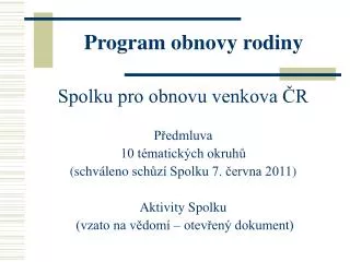 program obnovy rodiny