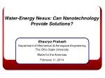 Water-Energy Nexus: Can Nanotechnology Provide Solutions? - slide 1