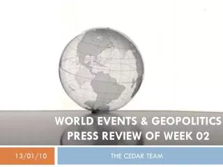 World events &amp; Geopolitics press review of week 02