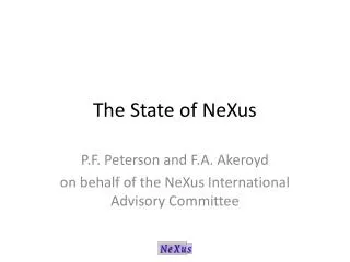 The State of NeXus