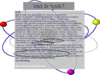 vad r fysik