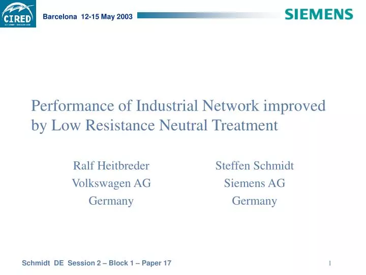 performance of industrial network improved by low resistance neutral treatment