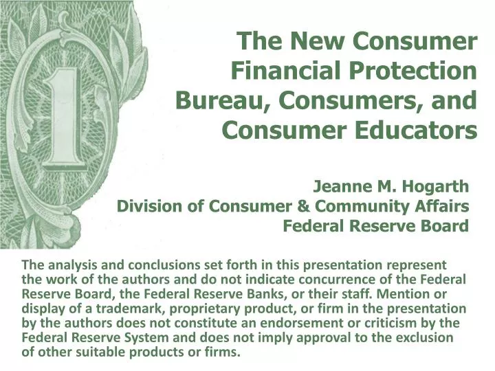 the new consumer financial protection bureau consumers and consumer educators