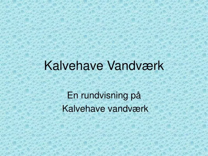 kalvehave vandv rk