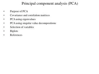 principal component analysis pca