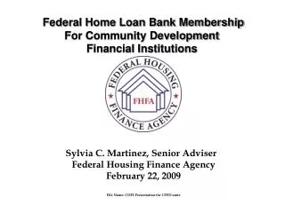 Federal Home Loan Bank Membership For Community Development Financial Institutions