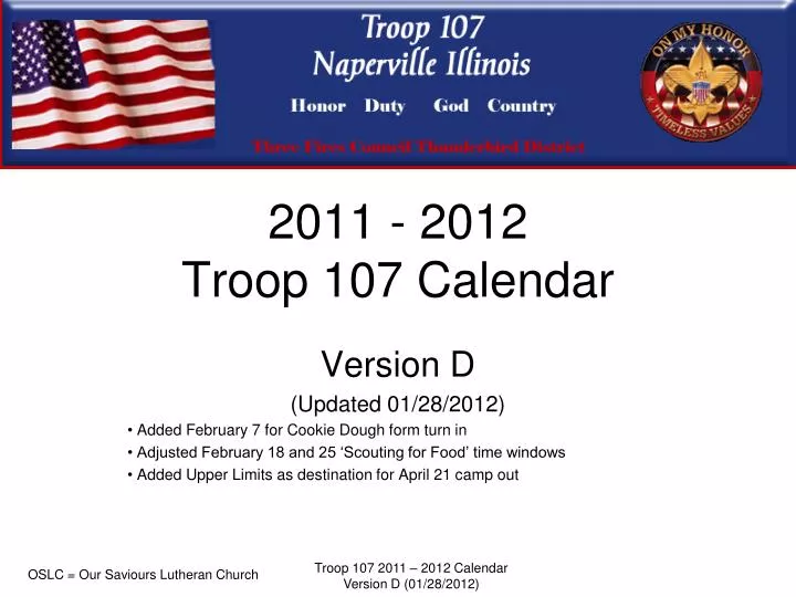 2011 2012 troop 107 calendar