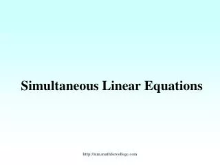 Simultaneous Linear Equations