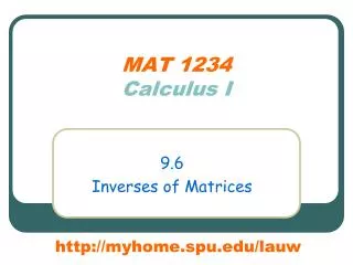 MAT 1234 Calculus I