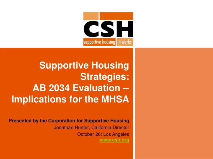 supportive housing strategies ab 2034 evaluation implications for the mhsa
