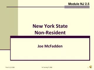 New York State Non-Resident