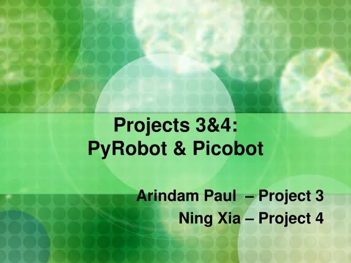 projects 3 4 pyrobot picobot