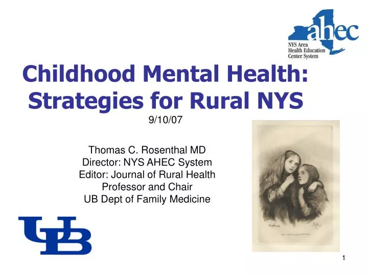 childhood mental health strategies for rural nys 9 10 07