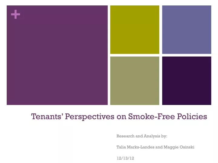 tenants perspectives on smoke free policies