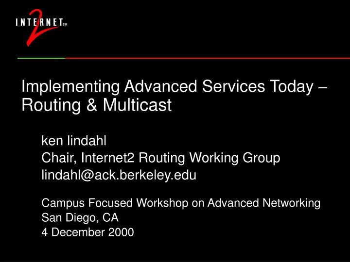 implementing advanced services today routing multicast