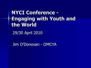 NYCI Conference -Engaging with Youth and the World