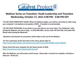 Transition: Youth Leadership and Assistive Technology