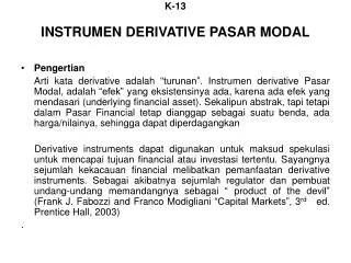 k 13 instrumen derivative pasar modal