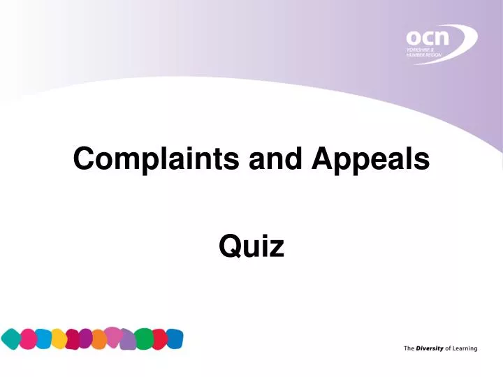 complaints and appeals