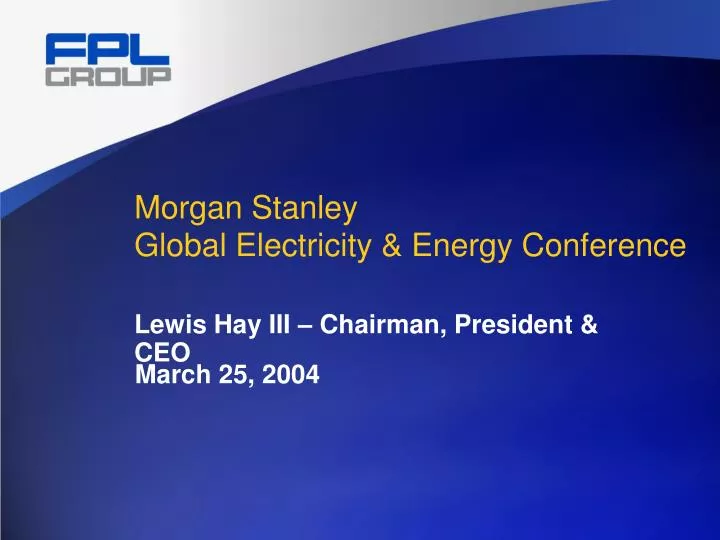 morgan stanley global electricity energy conference