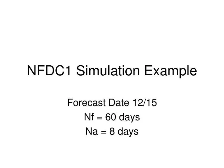 nfdc1 simulation example