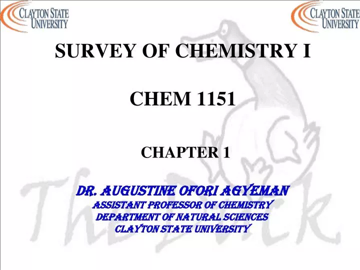 survey of chemistry i chem 1151 chapter 1